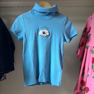 Mini Rodini Light Blue Turtleneck Pearl Tee